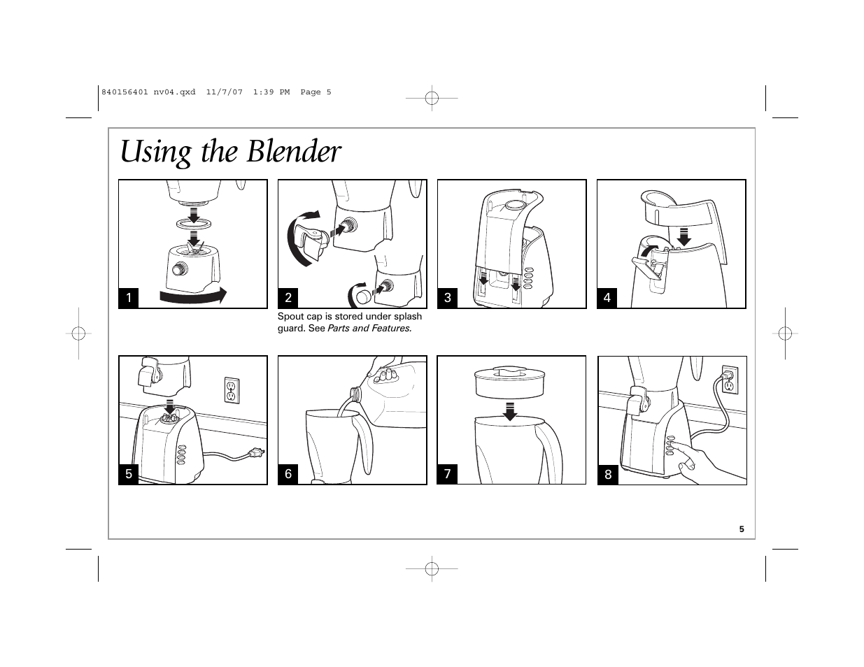 Using the blender | Hamilton Beach Wave Station Plus User Manual | Page 5 / 32
