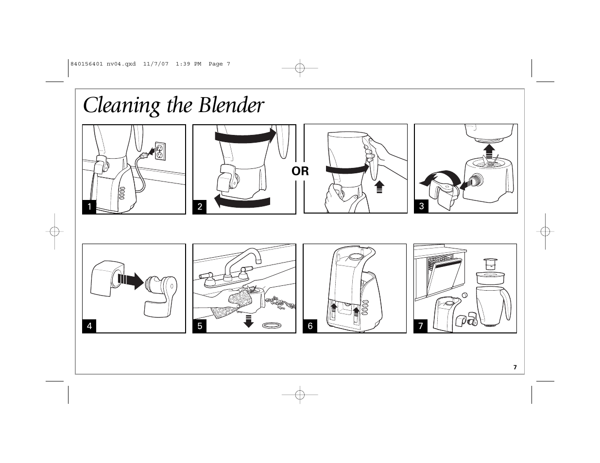Cleaning the blender | Hamilton Beach Wave Station Plus User Manual | Page 7 / 32