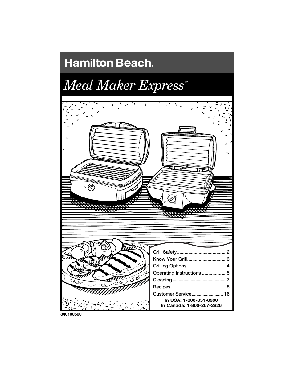 Hamilton Beach 840100500 User Manual | 16 pages