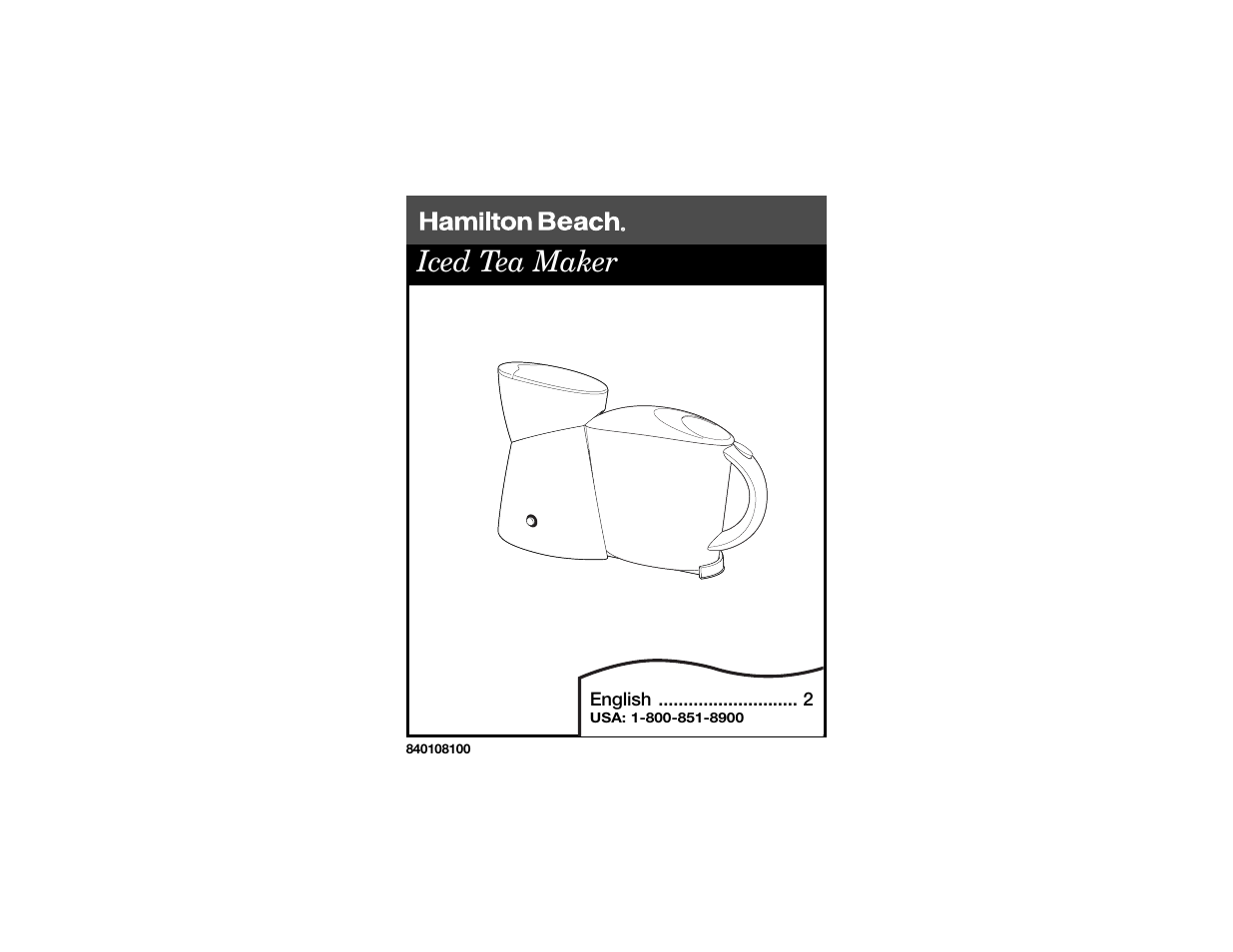 Hamilton Beach Iced Tea Maker User Manual | 4 pages