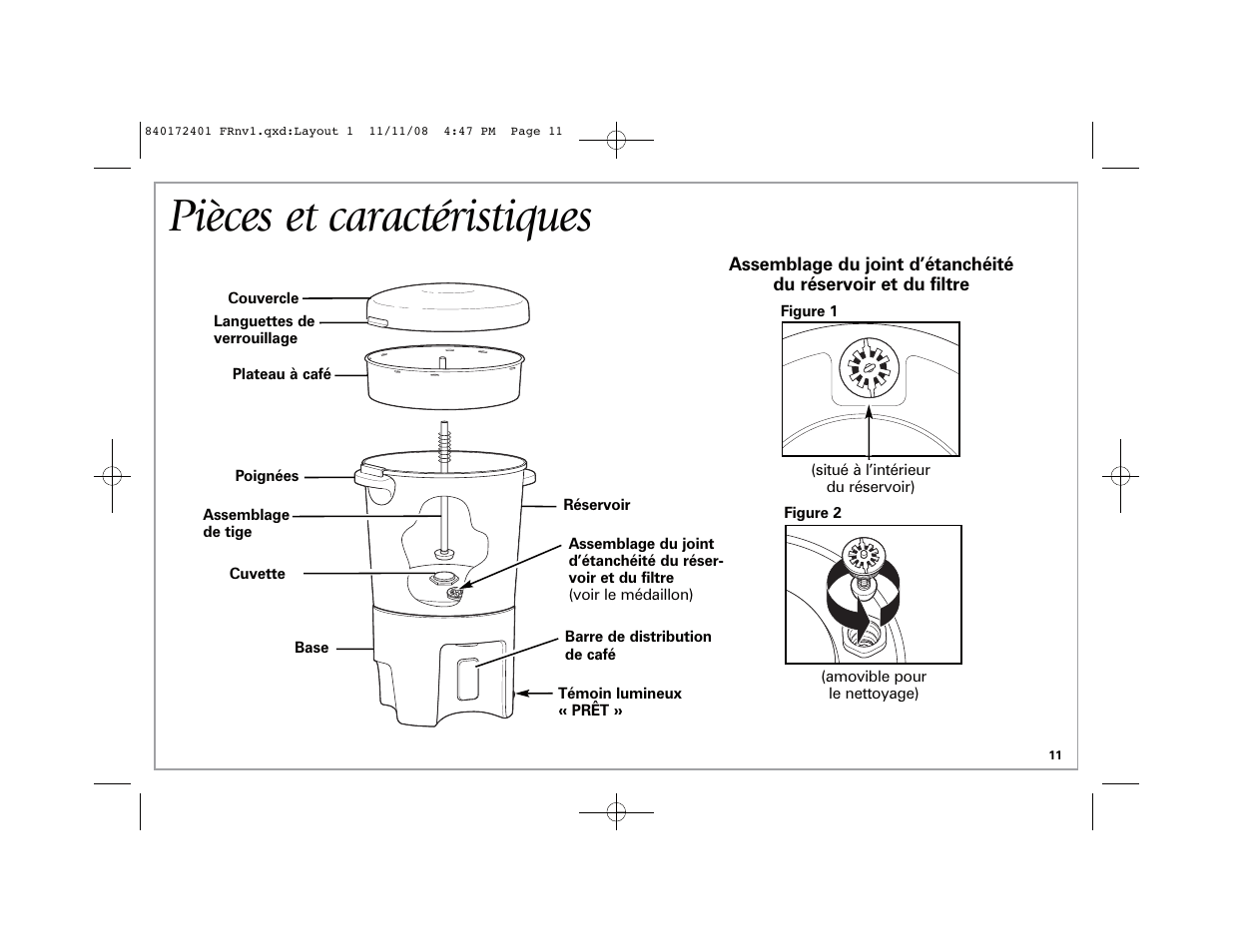 Pièces et caractéristiques | Hamilton Beach BrewStation 40540 User Manual | Page 11 / 28