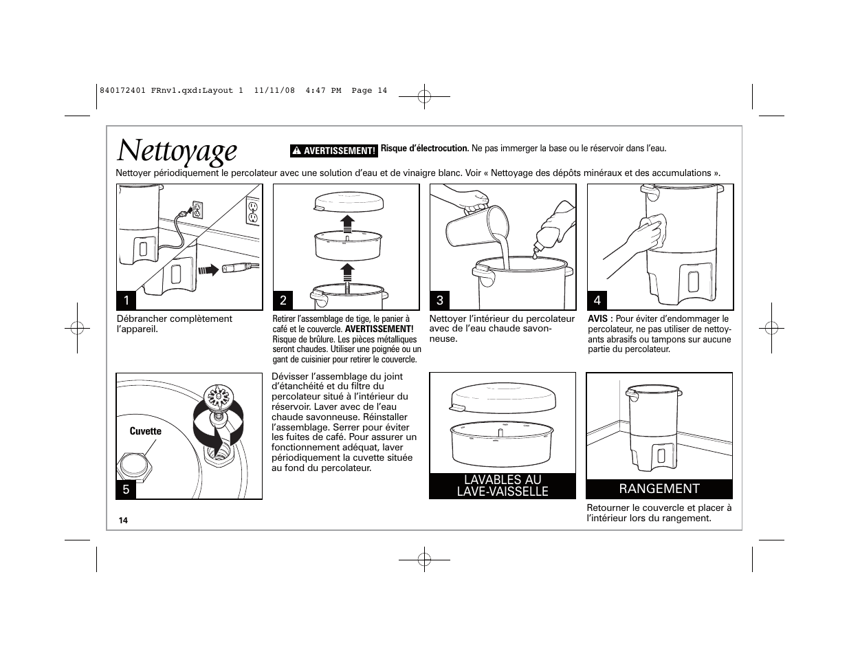 Nettoyage | Hamilton Beach BrewStation 40540 User Manual | Page 14 / 28