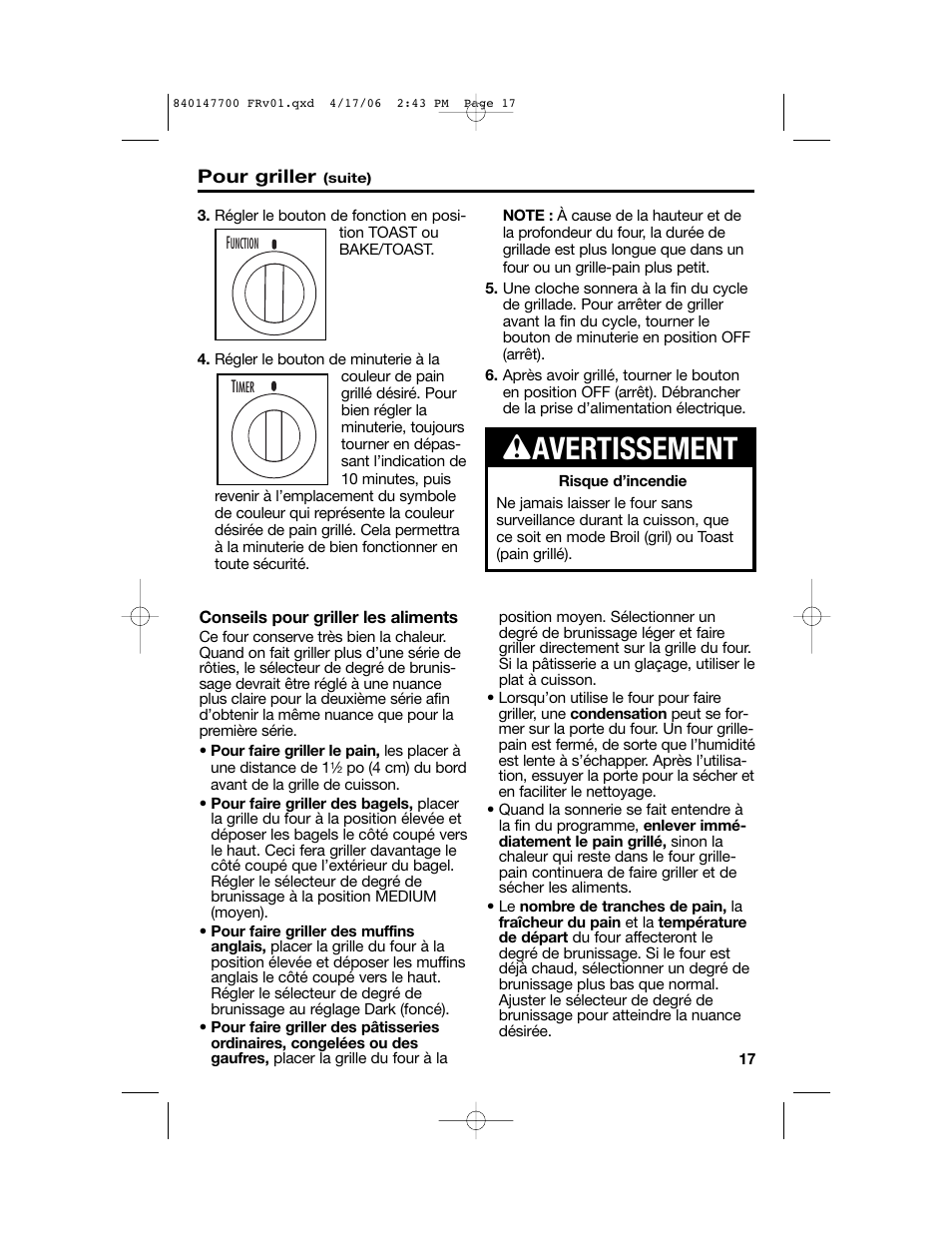 W avertissement | Hamilton Beach 31180 User Manual | Page 17 / 36