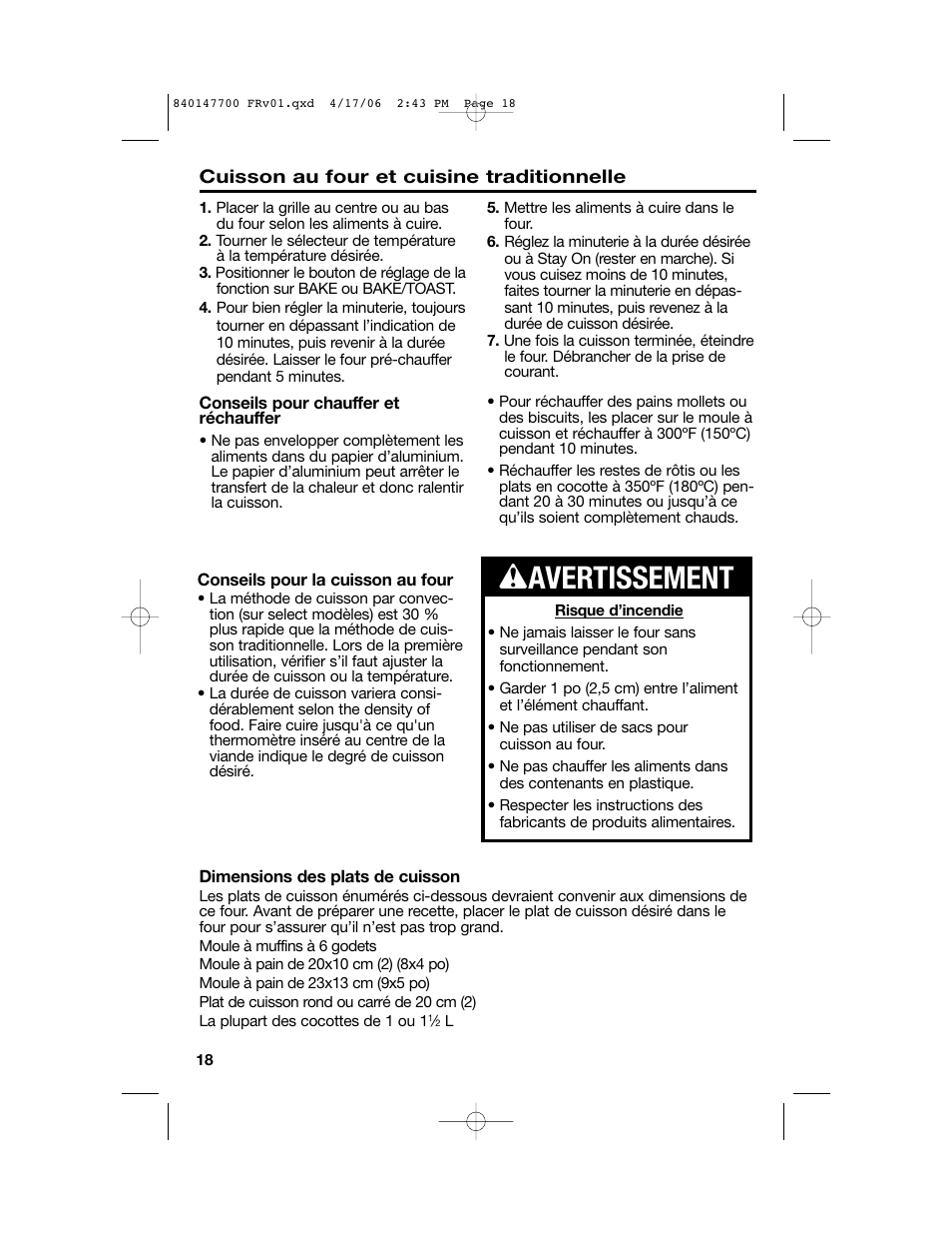 W avertissement | Hamilton Beach 31180 User Manual | Page 18 / 36