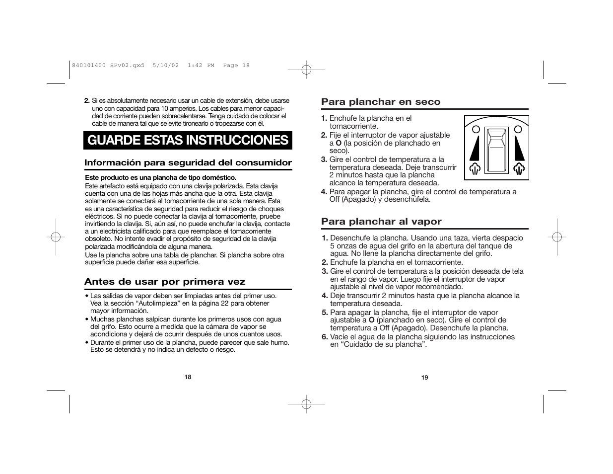 Guarde estas instrucciones | Hamilton Beach 19031 User Manual | Page 12 / 15