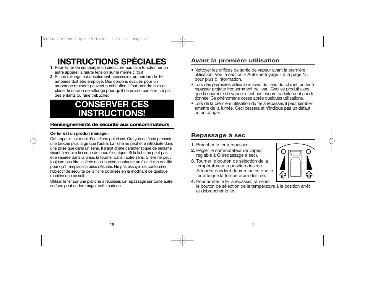 Conserver ces instructions, Instructions spéciales | Hamilton Beach 19031 User Manual | Page 7 / 15