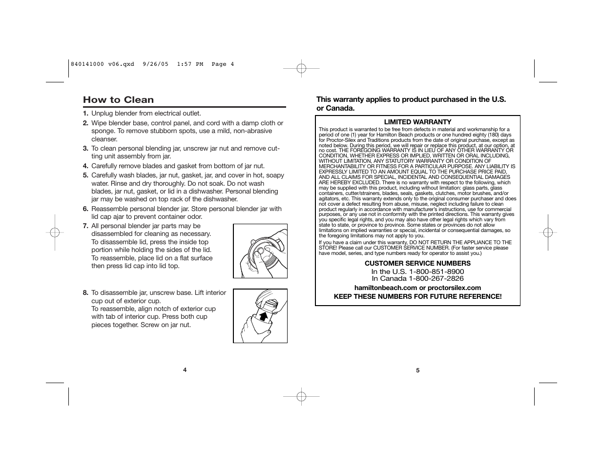 How to clean | Hamilton Beach Stay or Go 56409 User Manual | Page 3 / 9