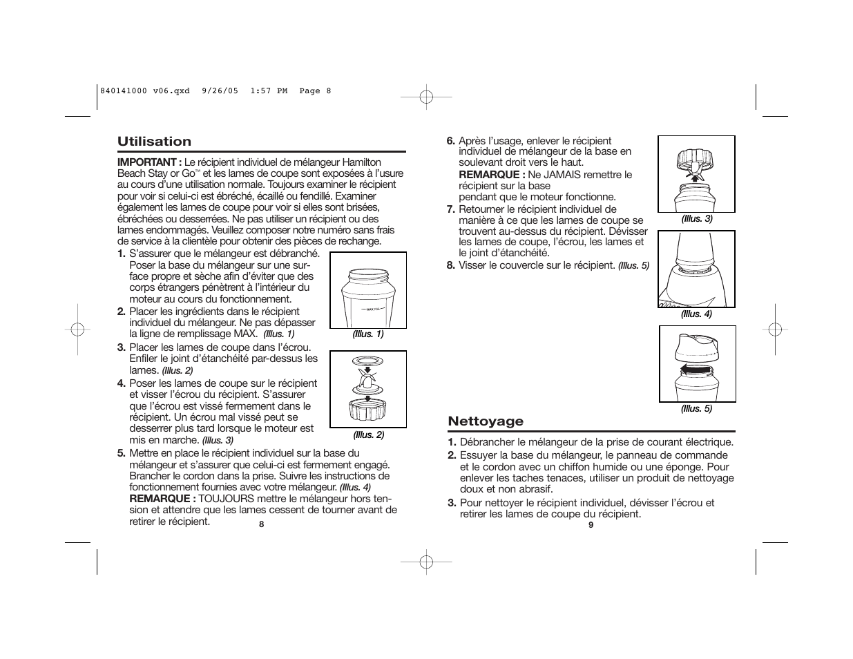 Hamilton Beach Stay or Go 56409 User Manual | Page 5 / 9