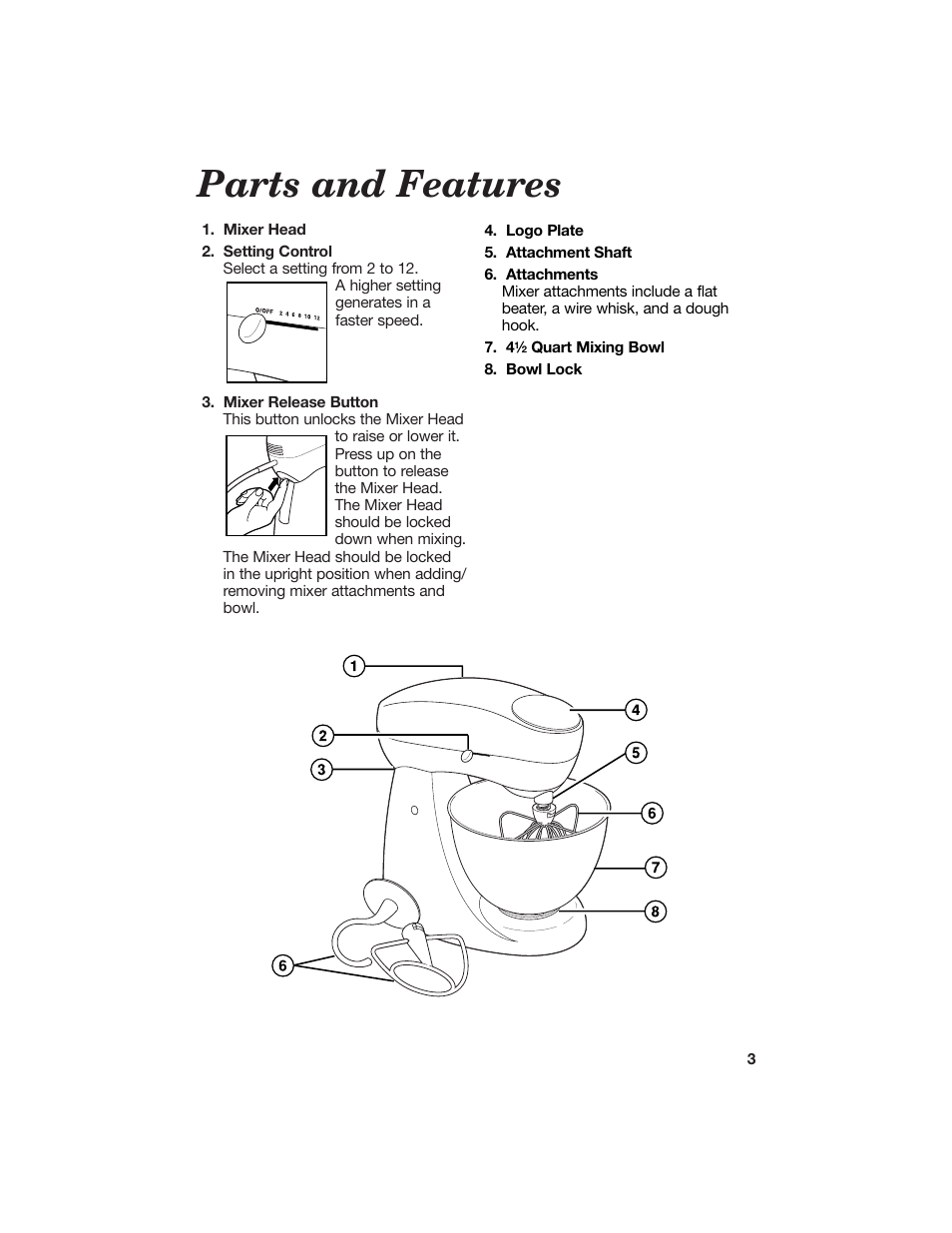 Parts and features | Hamilton Beach 840125800 User Manual | Page 3 / 12