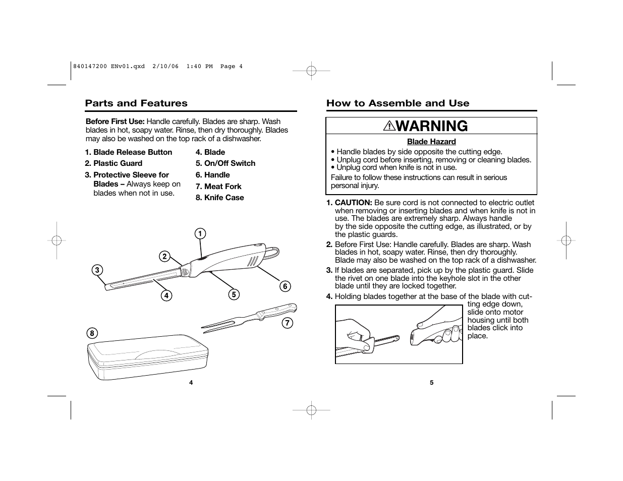 Warning | Hamilton Beach 840147200 User Manual | Page 3 / 14