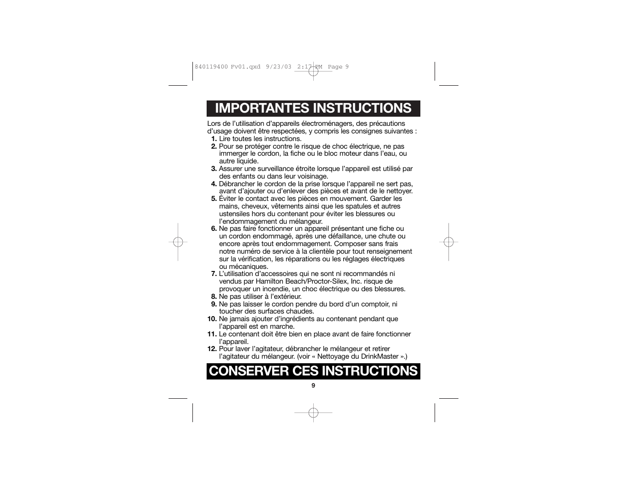 Hamilton Beach DRINKMASTER 840119400 User Manual | Page 6 / 14