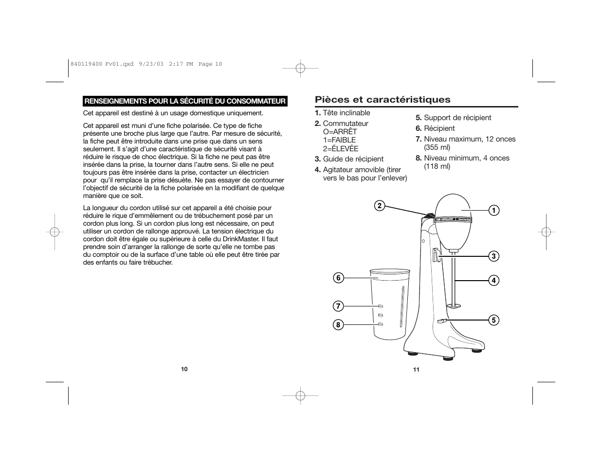 Hamilton Beach DRINKMASTER 840119400 User Manual | Page 7 / 14