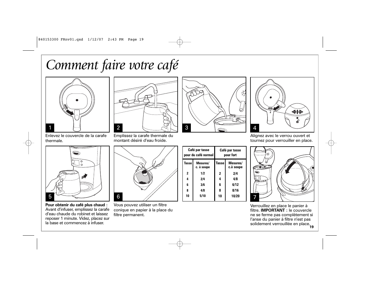 Comment faire votre café | Hamilton Beach Eclectrics User Manual | Page 19 / 44