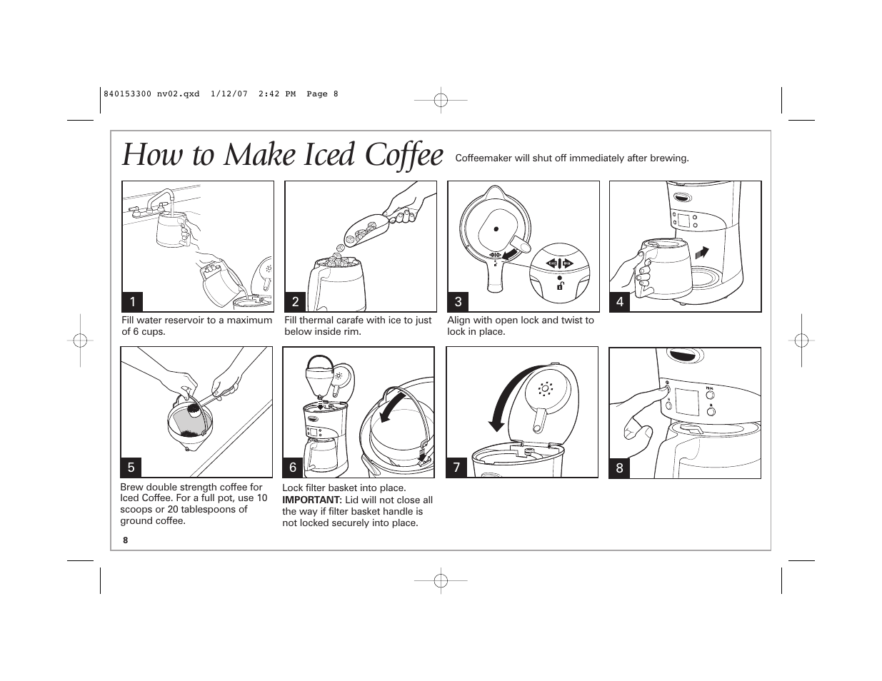 How to make iced coffee | Hamilton Beach Eclectrics User Manual | Page 8 / 44