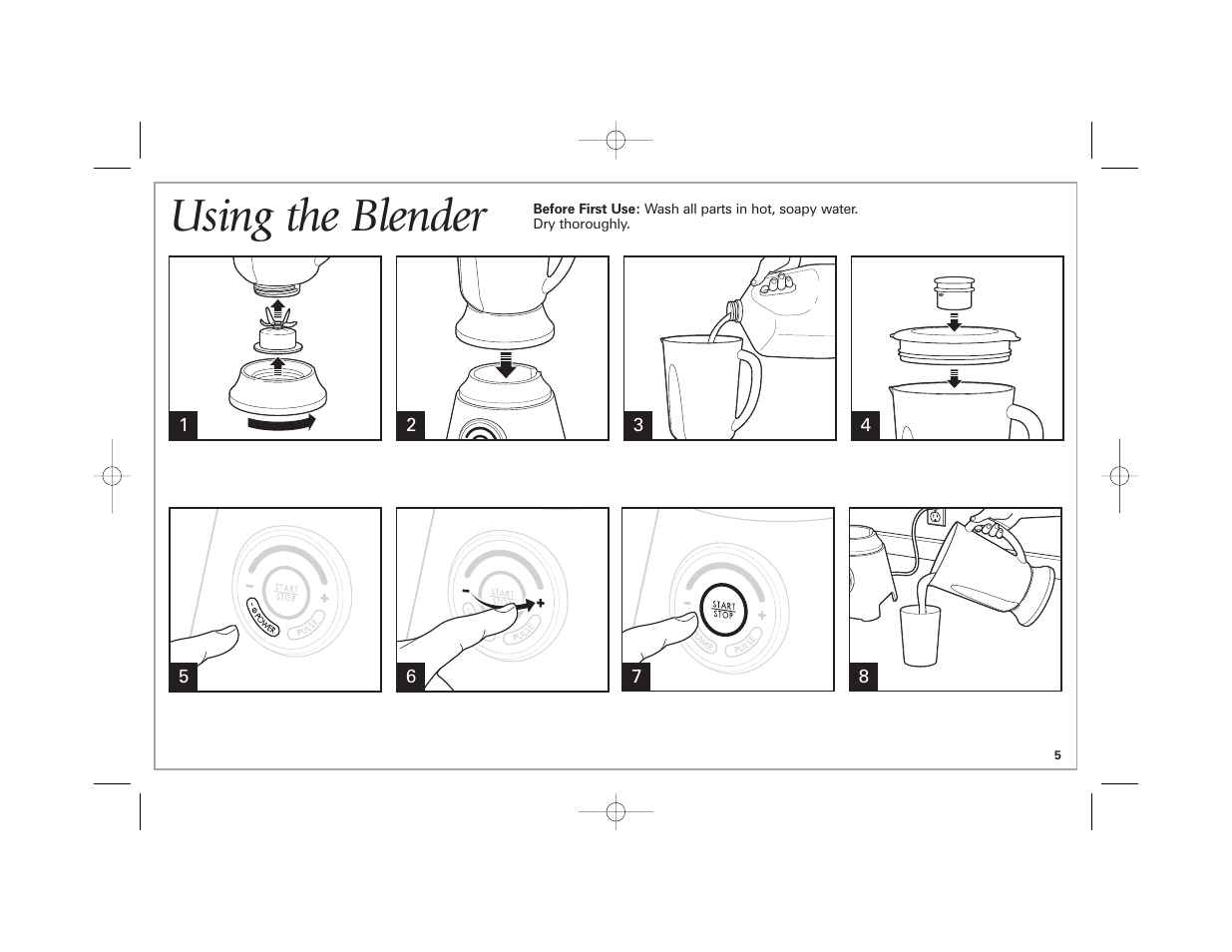 Using the blender | Hamilton Beach 59205C User Manual | Page 5 / 28