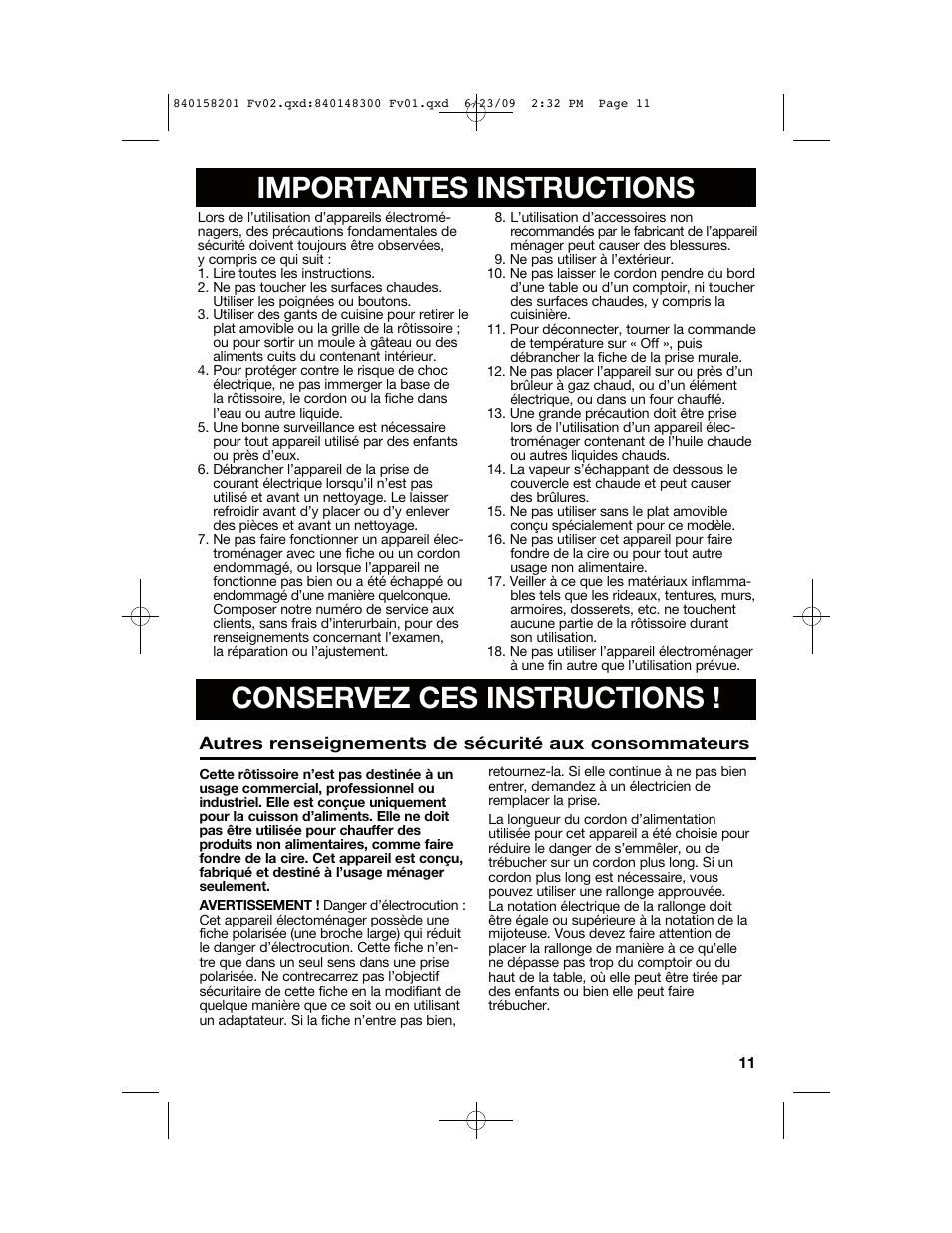 Hamilton Beach 840158201 User Manual | Page 11 / 32