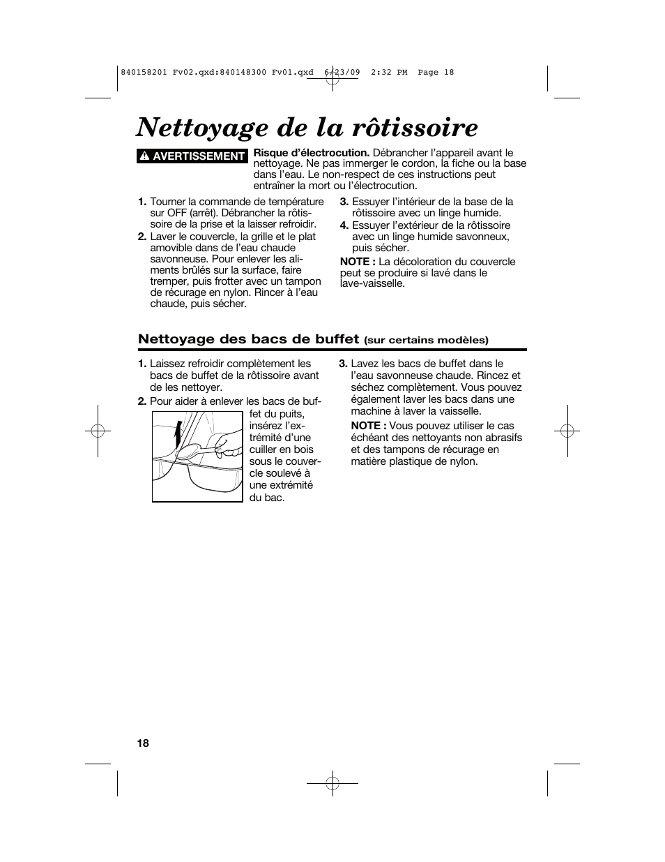 Nettoyage de la rôtissoire | Hamilton Beach 840158201 User Manual | Page 18 / 32