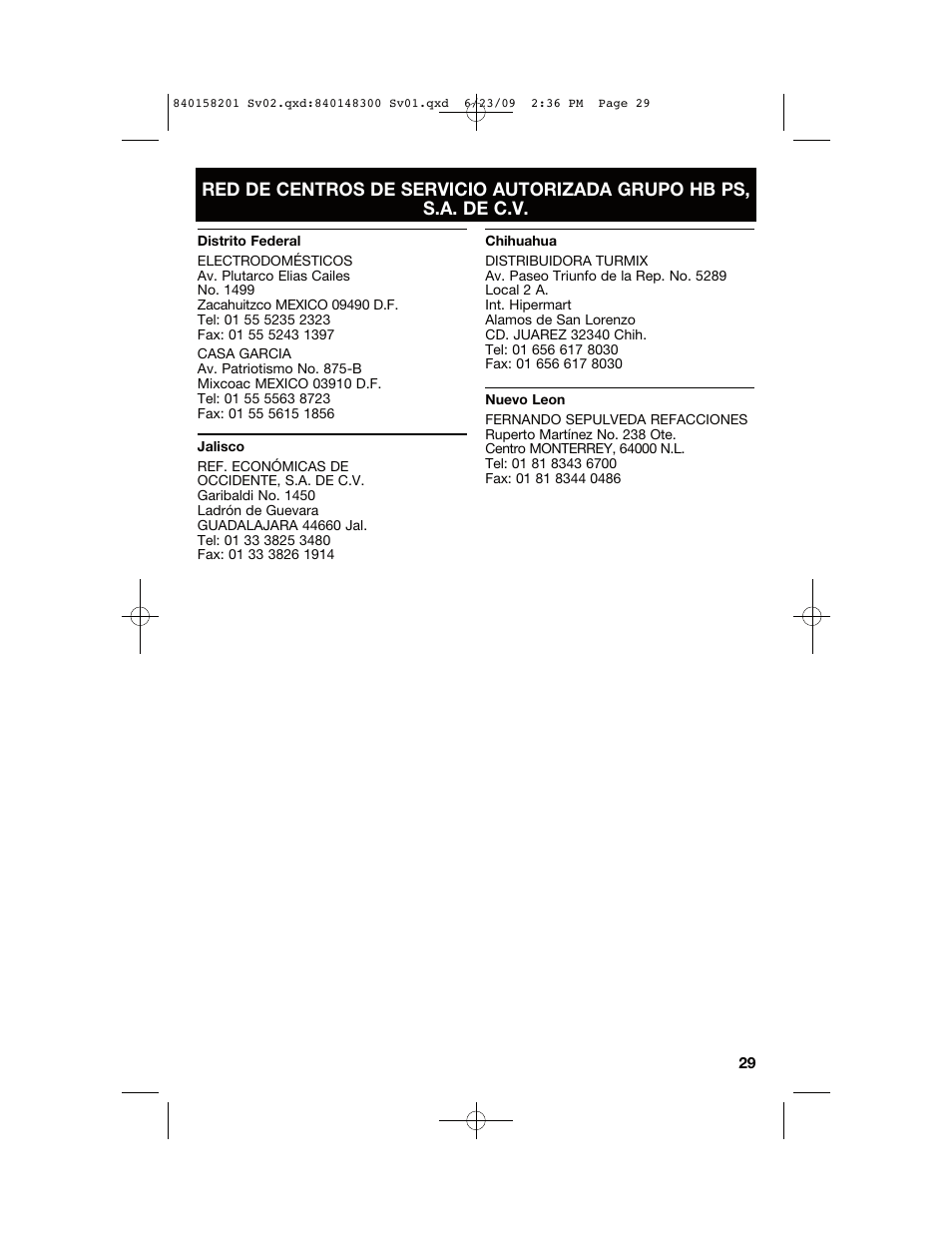 Hamilton Beach 840158201 User Manual | Page 29 / 32