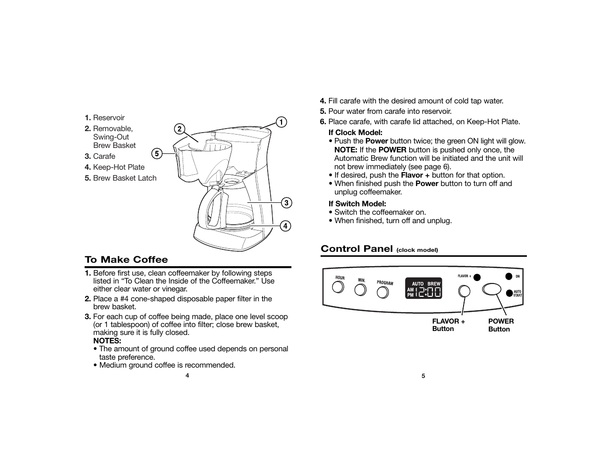 Know your coffeemaker | Hamilton Beach FlavorPlus 840106700 User Manual | Page 3 / 6