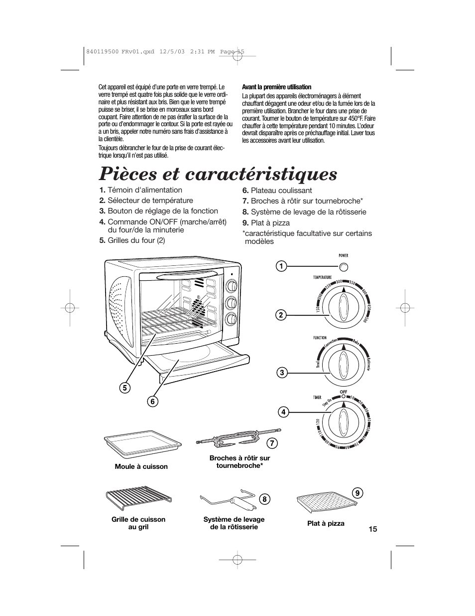 Pièces et caractéristiques | Hamilton Beach 31195 User Manual | Page 15 / 36