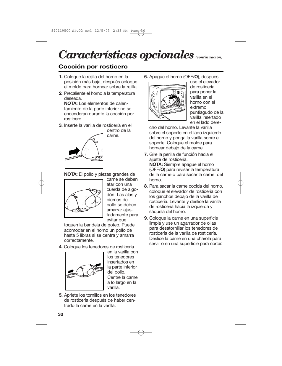 Características opcionales | Hamilton Beach 31195 User Manual | Page 30 / 36