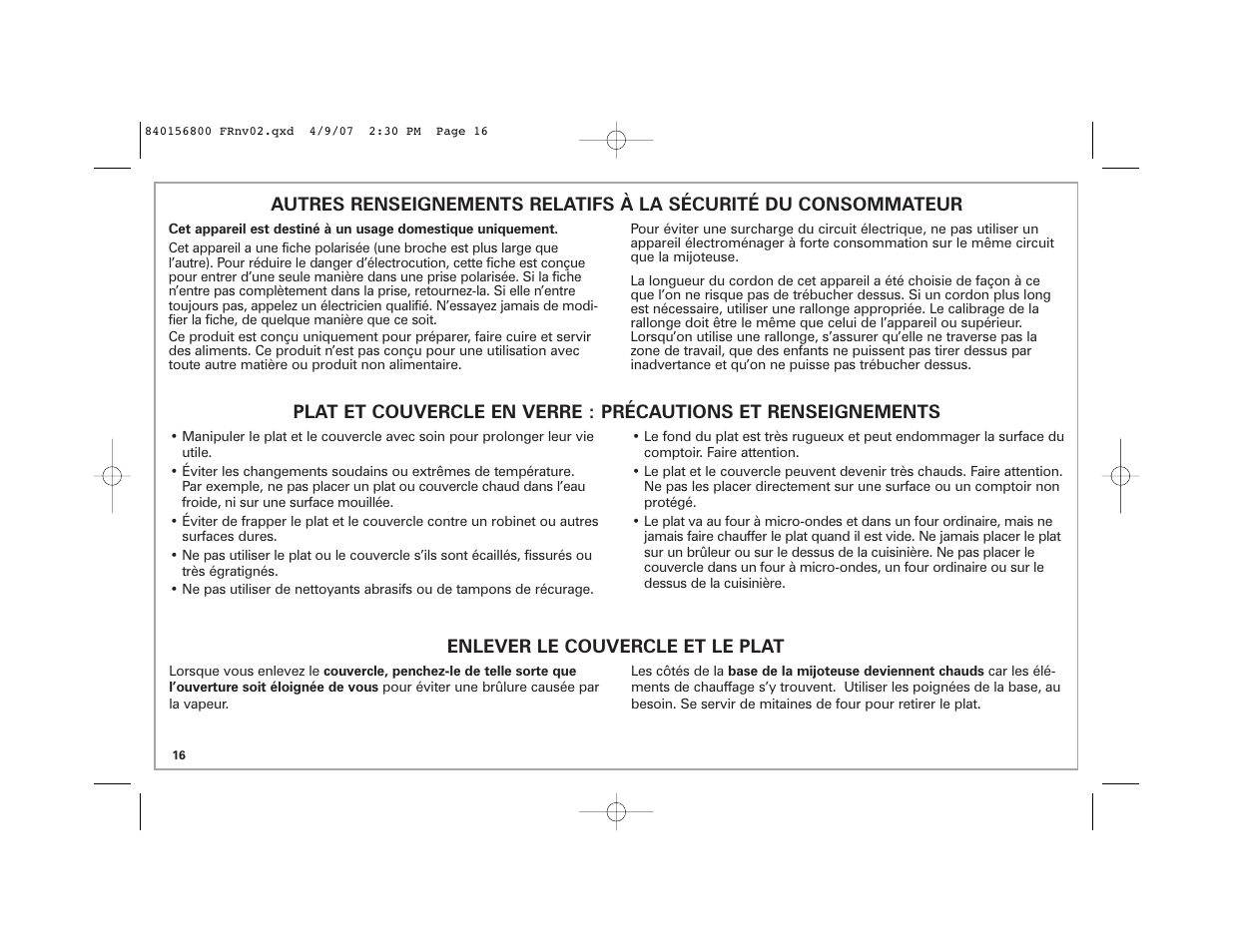 Enlever le couvercle et le plat | Hamilton Beach 33134C User Manual | Page 16 / 44