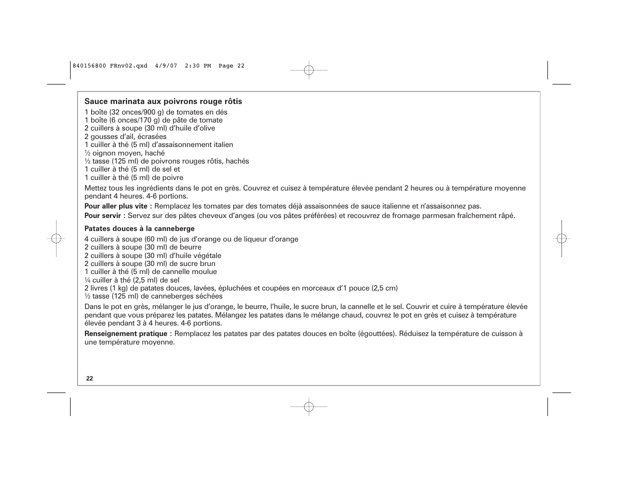 Hamilton Beach 33134C User Manual | Page 22 / 44