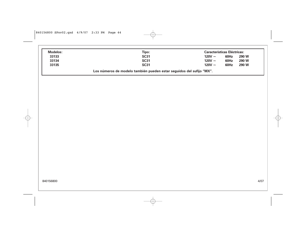 Hamilton Beach 33134C User Manual | Page 44 / 44