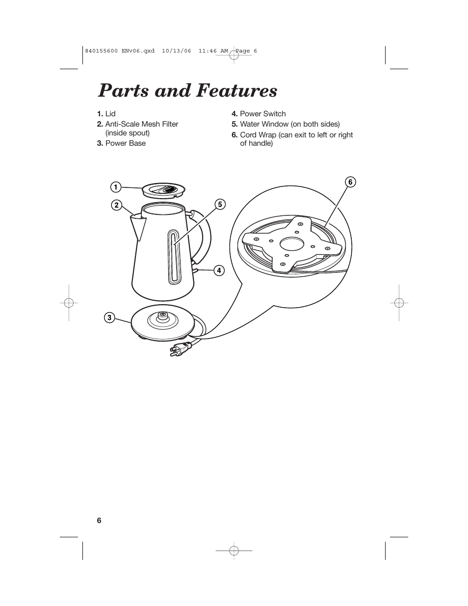 Parts and features | Hamilton Beach 40990 User Manual | Page 6 / 28