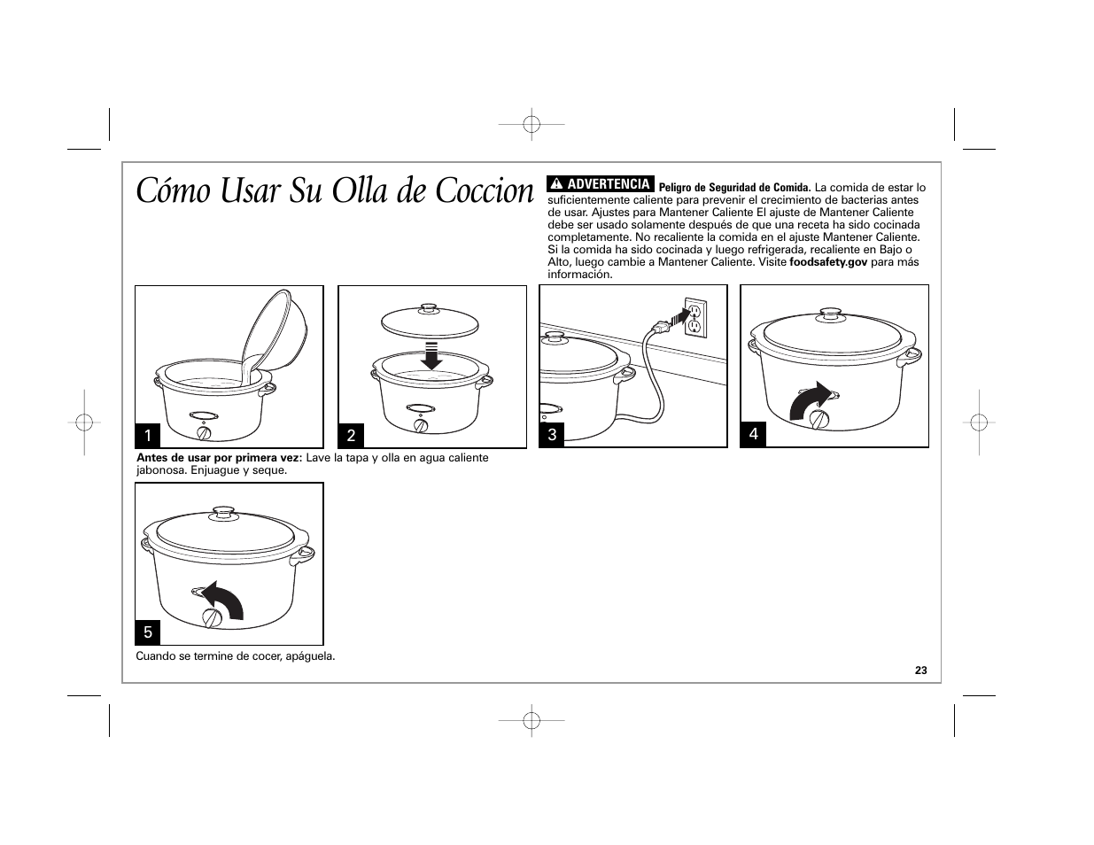 Cómo usar su olla de coccion | Hamilton Beach 33041 User Manual | Page 23 / 32