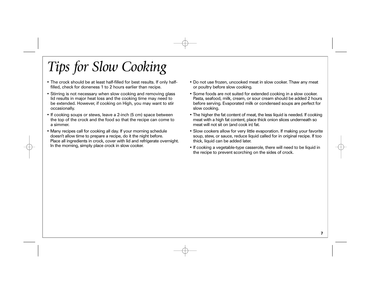 Tips for slow cooking | Hamilton Beach 33041 User Manual | Page 7 / 32