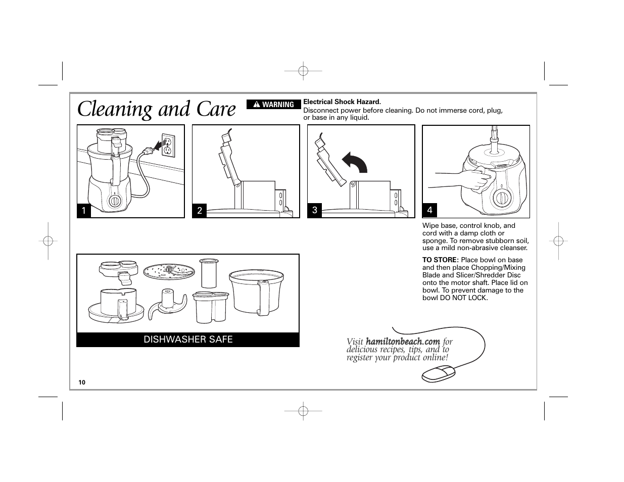 Cleaning and care | Hamilton Beach 70570C User Manual | Page 10 / 36