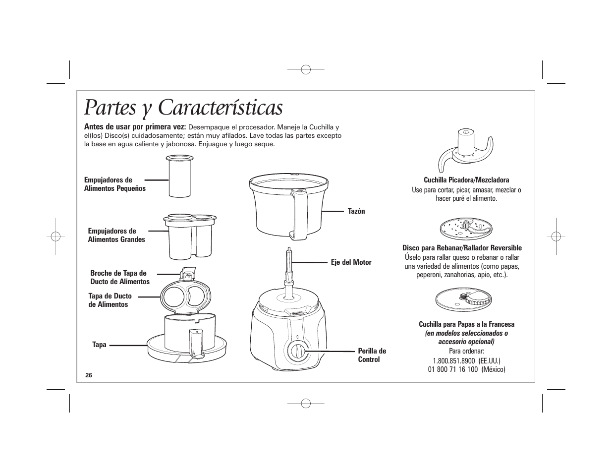 Partes y características | Hamilton Beach 70570C User Manual | Page 26 / 36