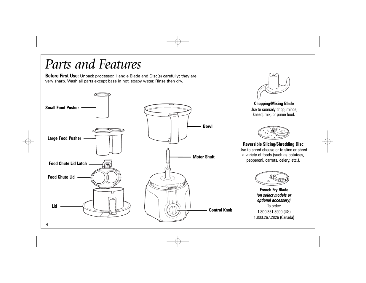 Parts and features | Hamilton Beach 70570C User Manual | Page 4 / 36