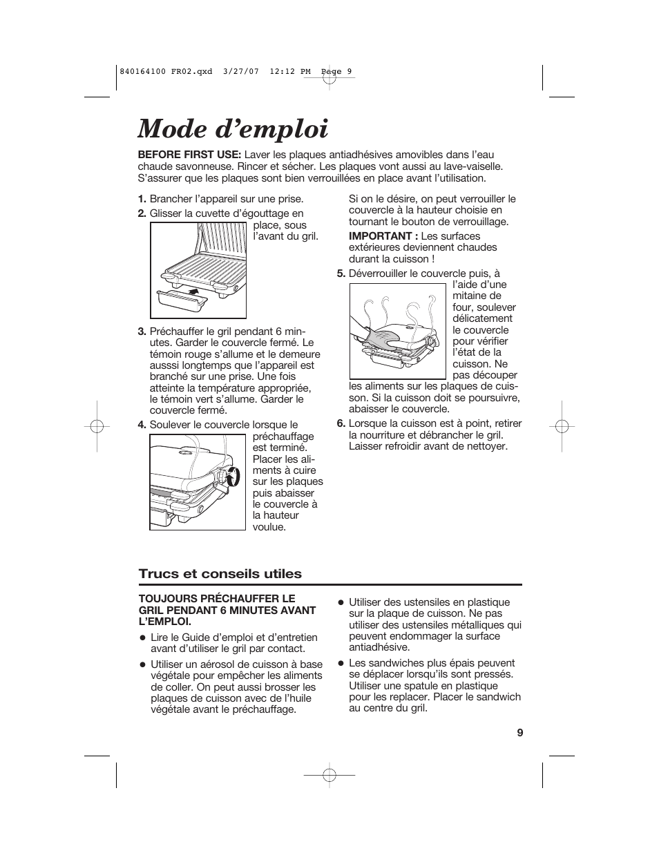 Mode d’emploi | Hamilton Beach 25451 User Manual | Page 10 / 21