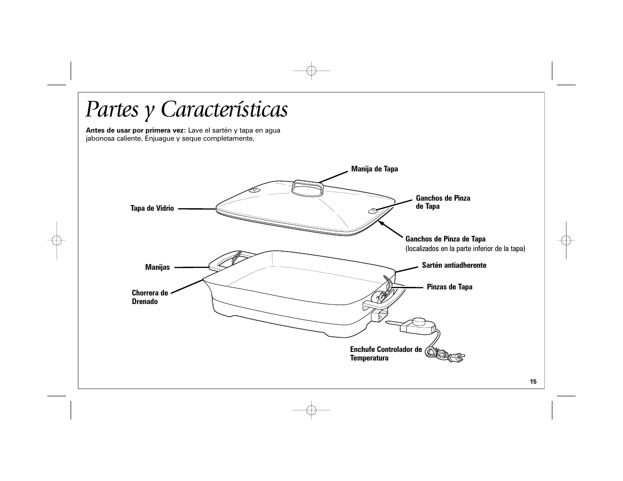 Partes y características | Hamilton Beach 38540 User Manual | Page 15 / 20