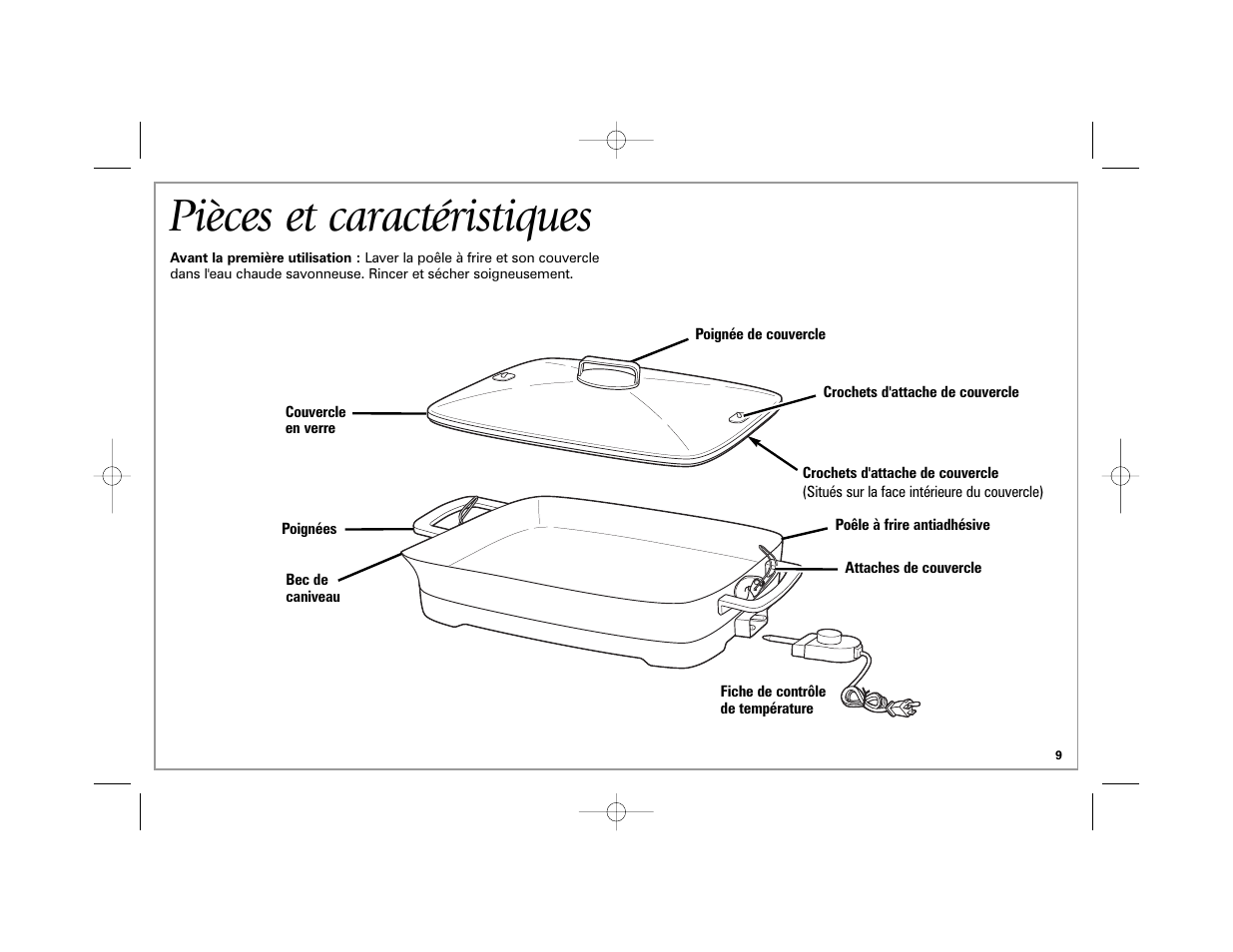 Pièces et caractéristiques | Hamilton Beach 38540 User Manual | Page 9 / 20