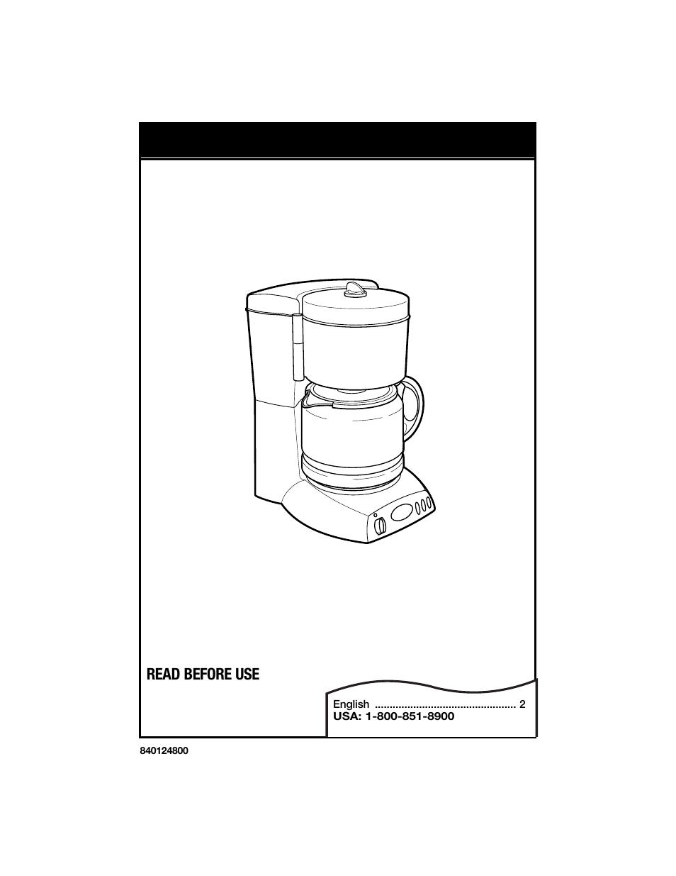 Hamilton Beach 840124800 User Manual | 9 pages