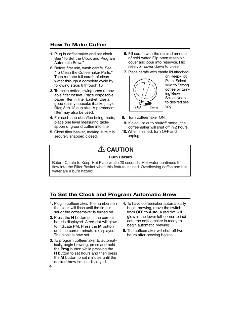 Caution | Hamilton Beach 840124800 User Manual | Page 4 / 9