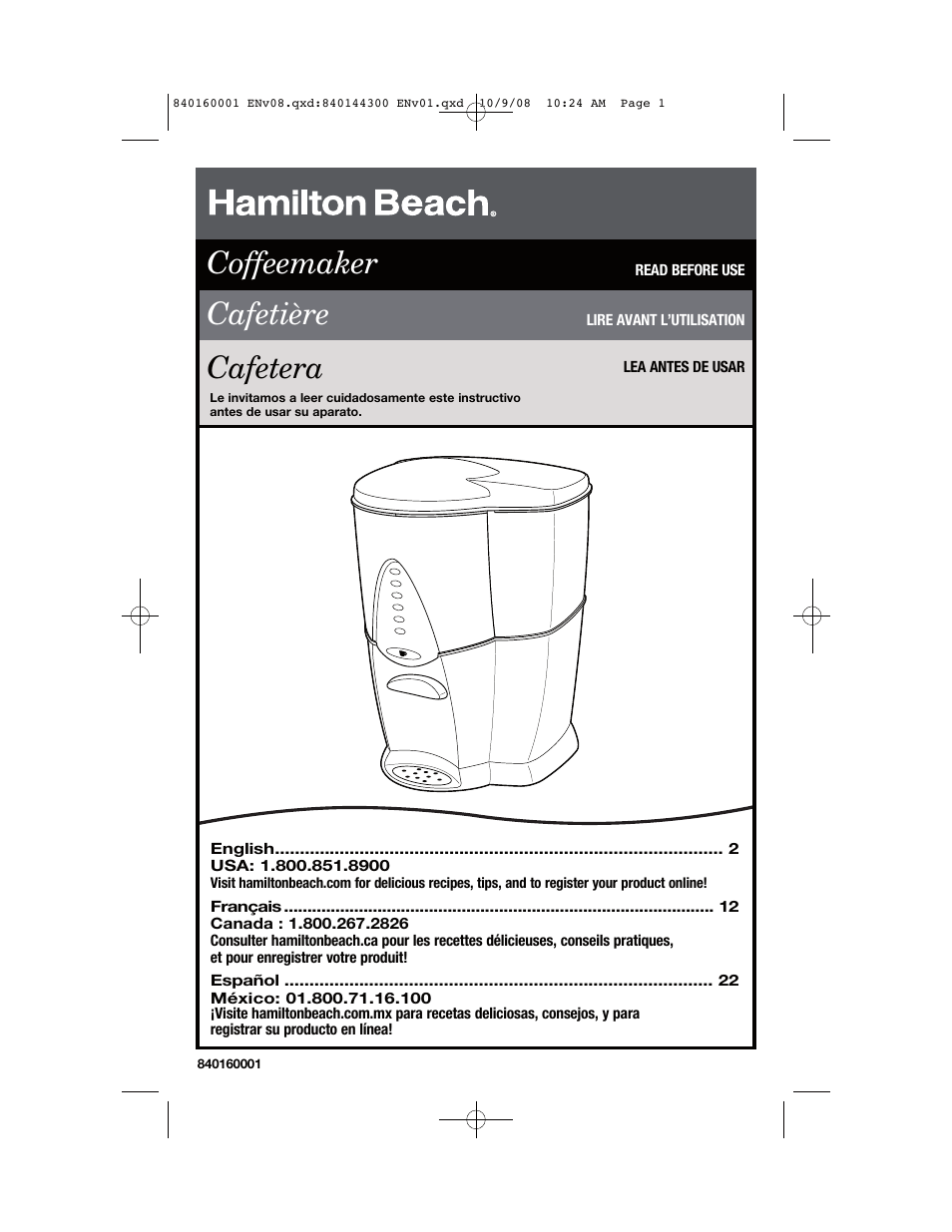 Hamilton Beach 47214 User Manual | 32 pages