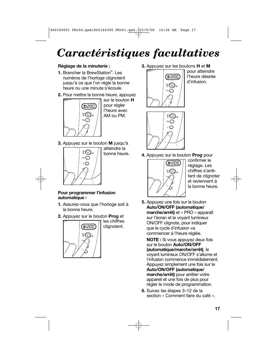 Caractéristiques facultatives | Hamilton Beach 47214 User Manual | Page 17 / 32