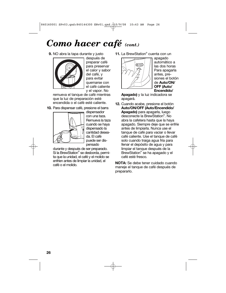 Como hacer café | Hamilton Beach 47214 User Manual | Page 26 / 32