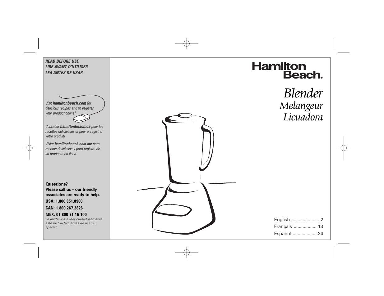 Hamilton Beach 840164501 User Manual | 36 pages