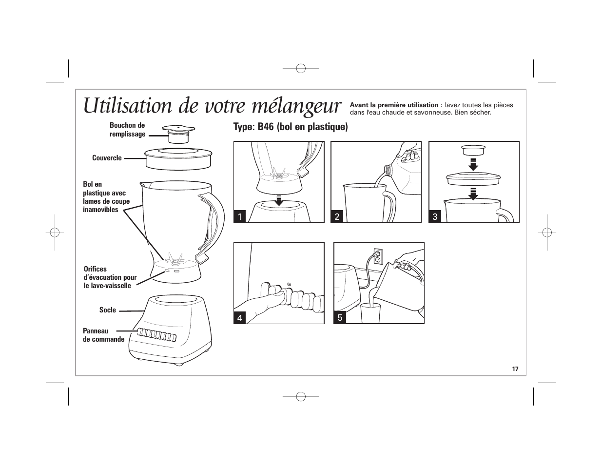 Utilisation de votre mélangeur | Hamilton Beach 840164501 User Manual | Page 17 / 36