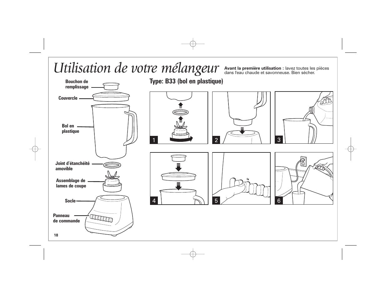 Utilisation de votre mélangeur | Hamilton Beach 840164501 User Manual | Page 18 / 36