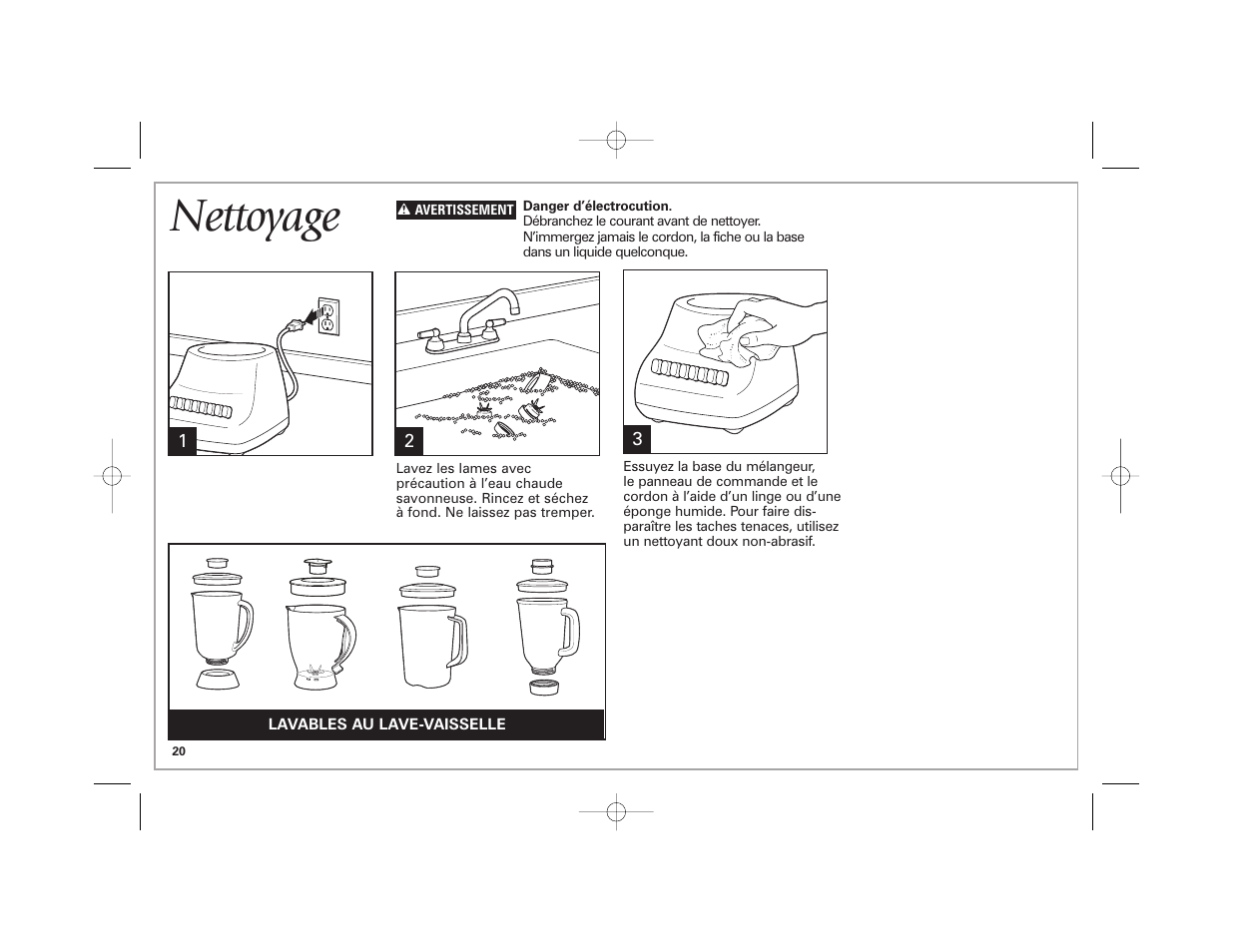 Nettoyage | Hamilton Beach 840164501 User Manual | Page 20 / 36