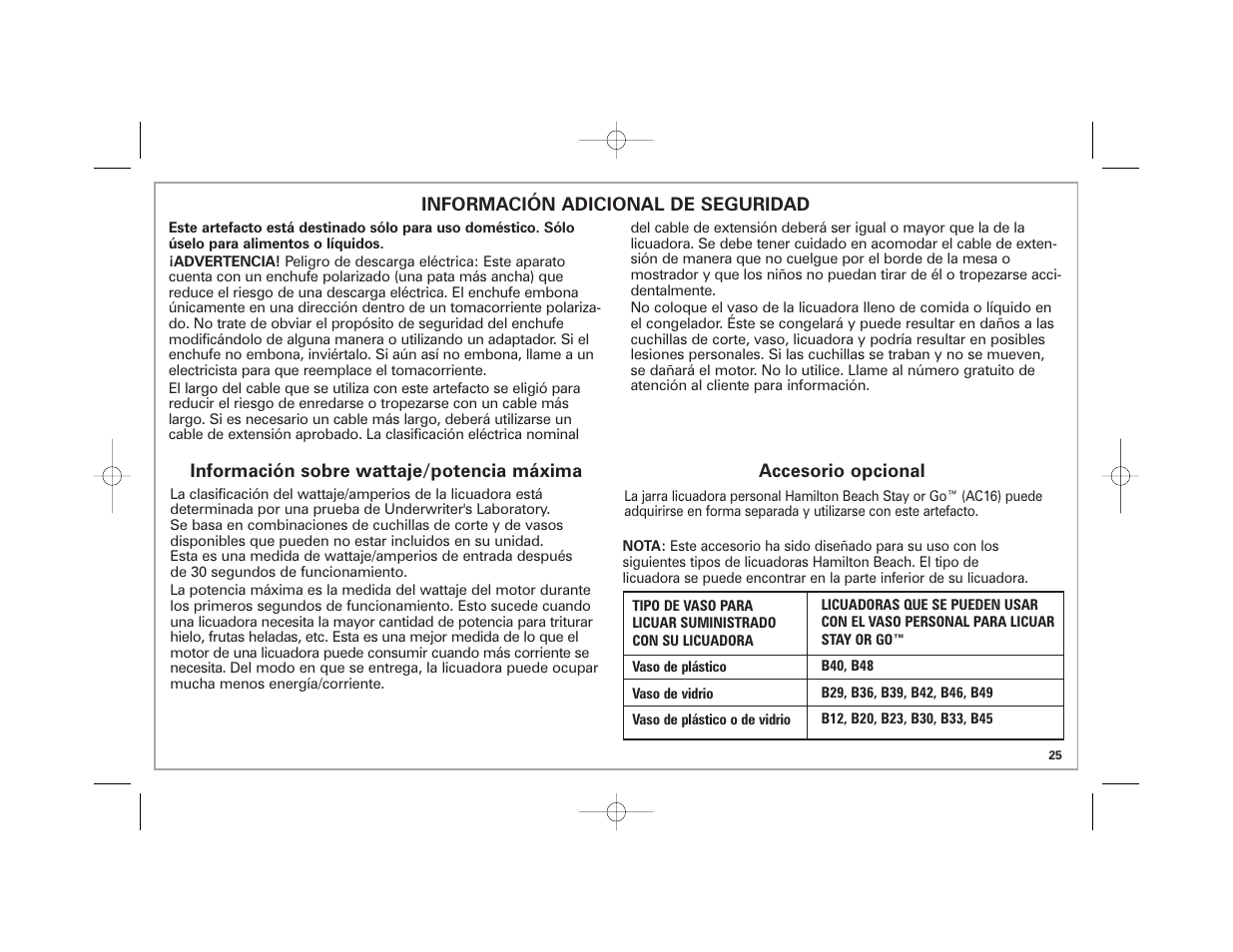 Hamilton Beach 840164501 User Manual | Page 25 / 36