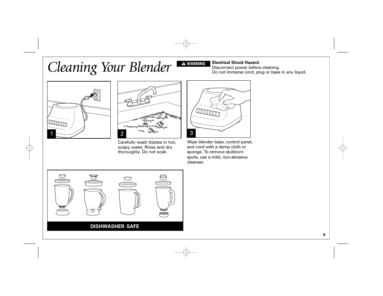 Cleaning your blender | Hamilton Beach 840164501 User Manual | Page 9 / 36