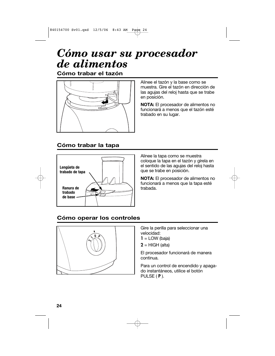 Cómo usar su procesador de alimentos | Hamilton Beach 70610C User Manual | Page 24 / 32