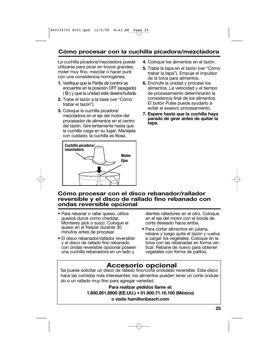 Accesorio opcional | Hamilton Beach 70610C User Manual | Page 25 / 32